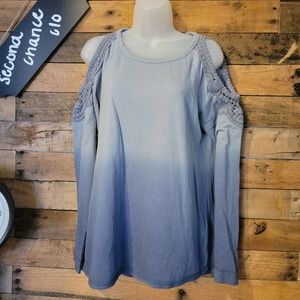 SALE-Knox Rose women's umbra cold shoulder long sleeve top size small